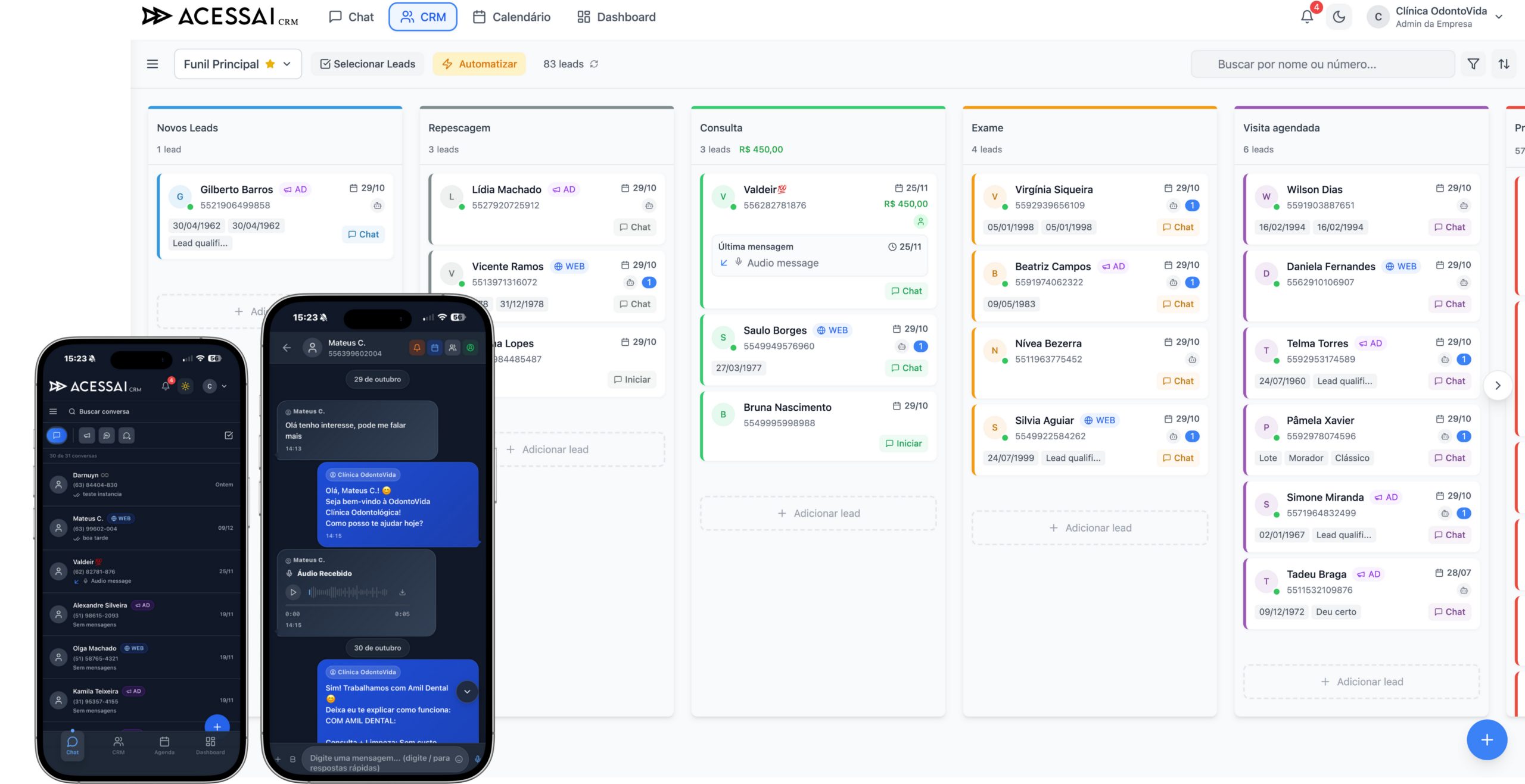 AcessAí CRM - Plataforma completa